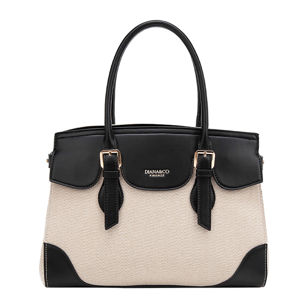 BORSA A MANO IN CANVAS STAMPATO