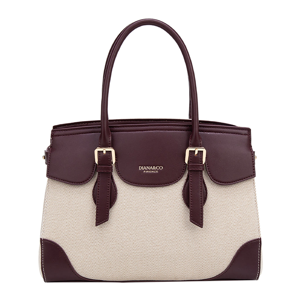 BORSA A MANO IN CANVAS STAMPATO