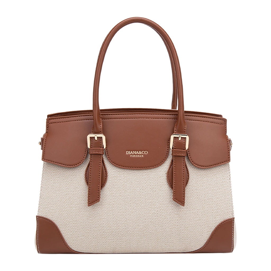 BORSA A MANO IN CANVAS STAMPATO